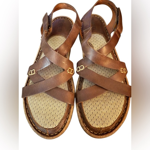 Børn Handcrafted Brown Leather Sandals – Size 9 - Picture 1 of 13